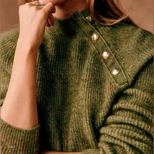 Sezane Trudy Jumper in Olive Green